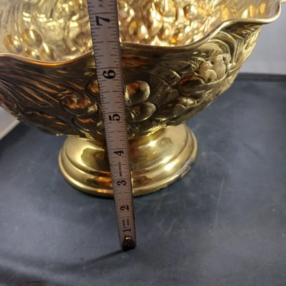 Brass Vintage Pedestal Large Bowl